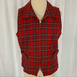 Vintage Tartan plaid wool vest